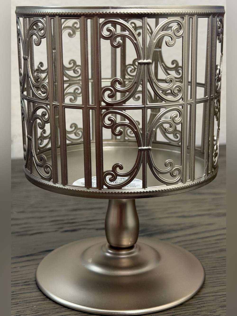 Bath & Body Works Brushed Silver Metal Candle Stand